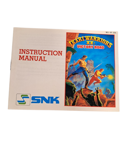 Ikari Warriors for Nintendo Entertainment System top down run and gun shooter featuring military combat co op gameplay enemy soldiers tanks and arcade style action manual