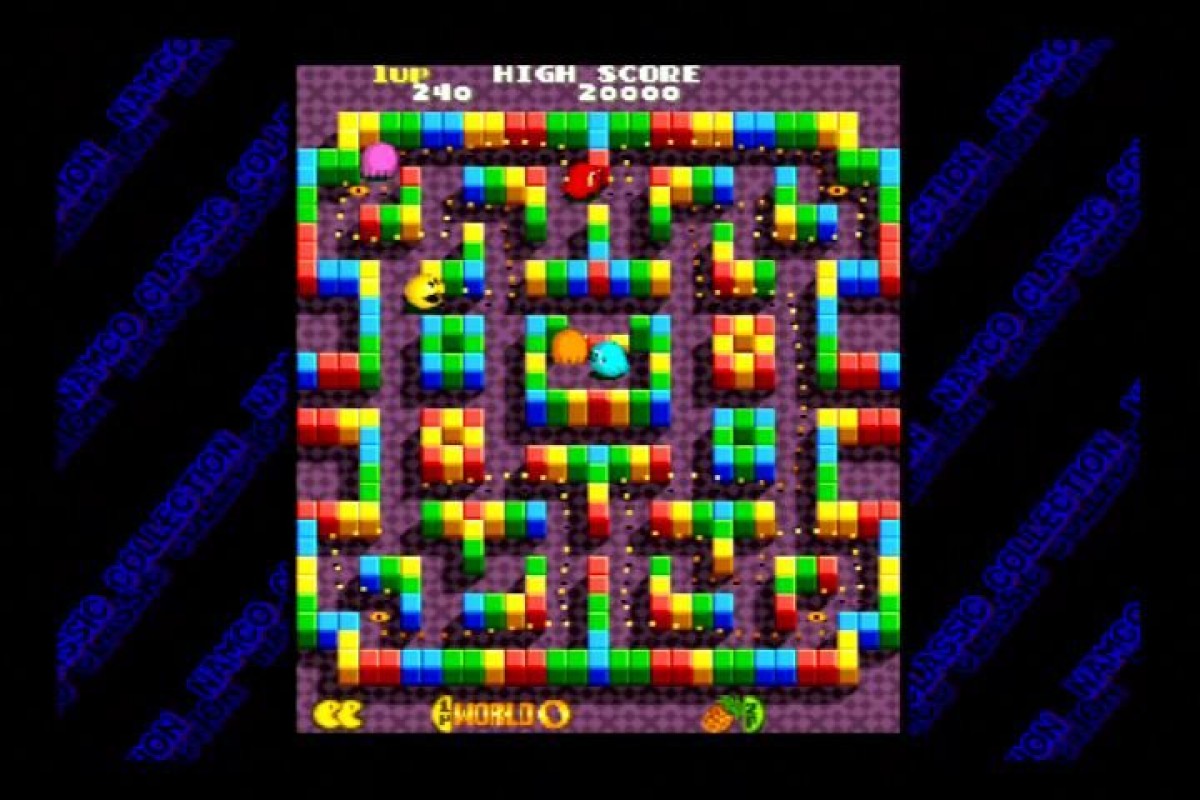 Namco Museum Nintendo GameCube GC video game, classic arcade game compilation, retro Namco titles, console collection game gameplay screenshot