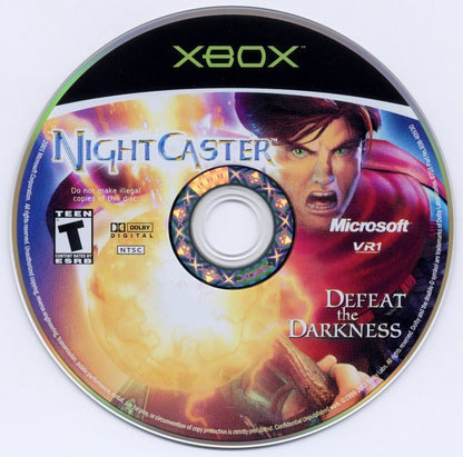 Nightcaster Defeat the Darkness Xbox game featuring action RPG gameplay, spellcasting combat, and dark fantasy dungeon exploration disc