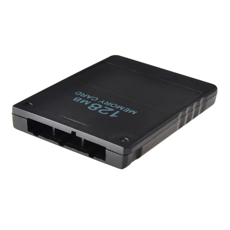 128MB Memory Card for PlayStation 2 PS2 game save storage accessory front bottom port connection