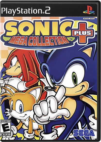 Sonic Mega Collection Plus – PlayStation 2 (PS2) video game cover image, platformer and compilation.