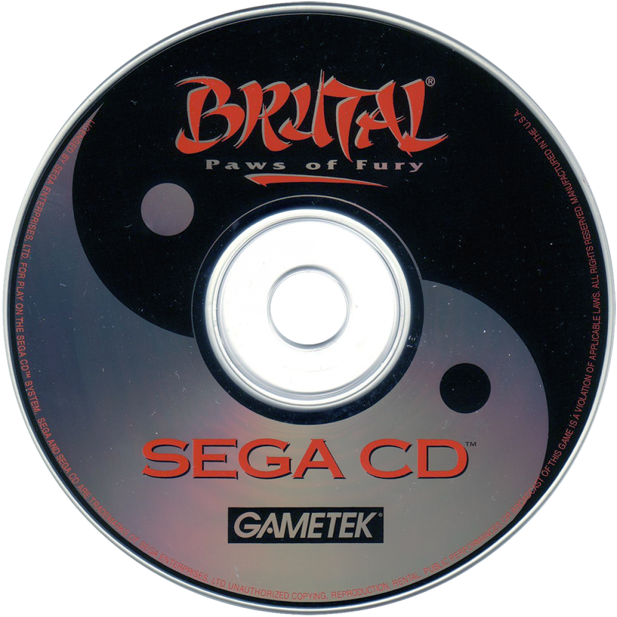 Brutal Paws of Fury Sega CD fighting game anthropomorphic animal martial artists one on one arcade combat cartoon style characters combo attacks versus multiplayer GameTek retro gaming Sega CD software video game title disc