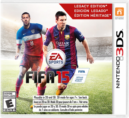 FIFA 15 cover art for Nintendo 3DS (3DS) soccer sports video game