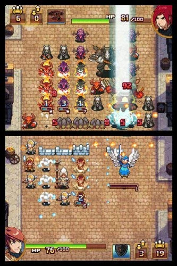 Might and Magic Clash of Heroes Nintendo DS DS video game featuring fantasy puzzle role playing gameplay tactical match three combat strategic unit formations hero abilities magical creatures turn based battles campaign adventure character progression enemy encounters and touchscreen puzzle strategy mechanics classic Nintendo DS handheld gaming retro video game collection collectible gaming appeal gameplay