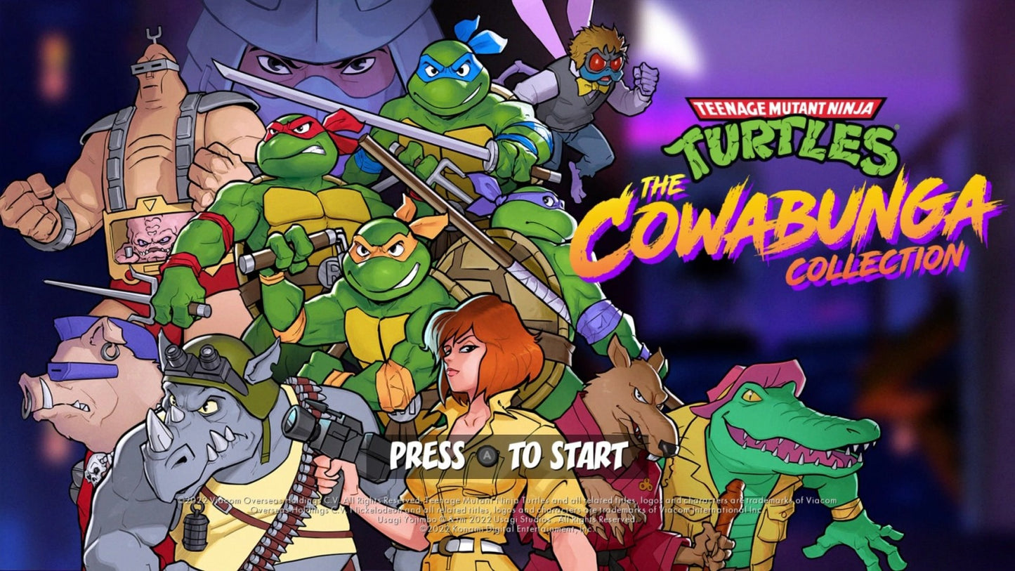 Teenage Mutant Ninja Turtles Cowabunga Collection Limited Edition home screen for Nintendo Switch (NS) video game
