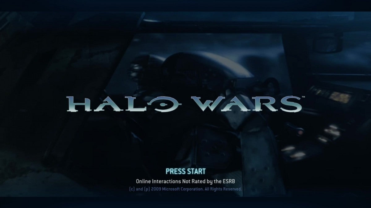 Halo Wars start screen for Xbox 360 (X360) real-time strategy video game