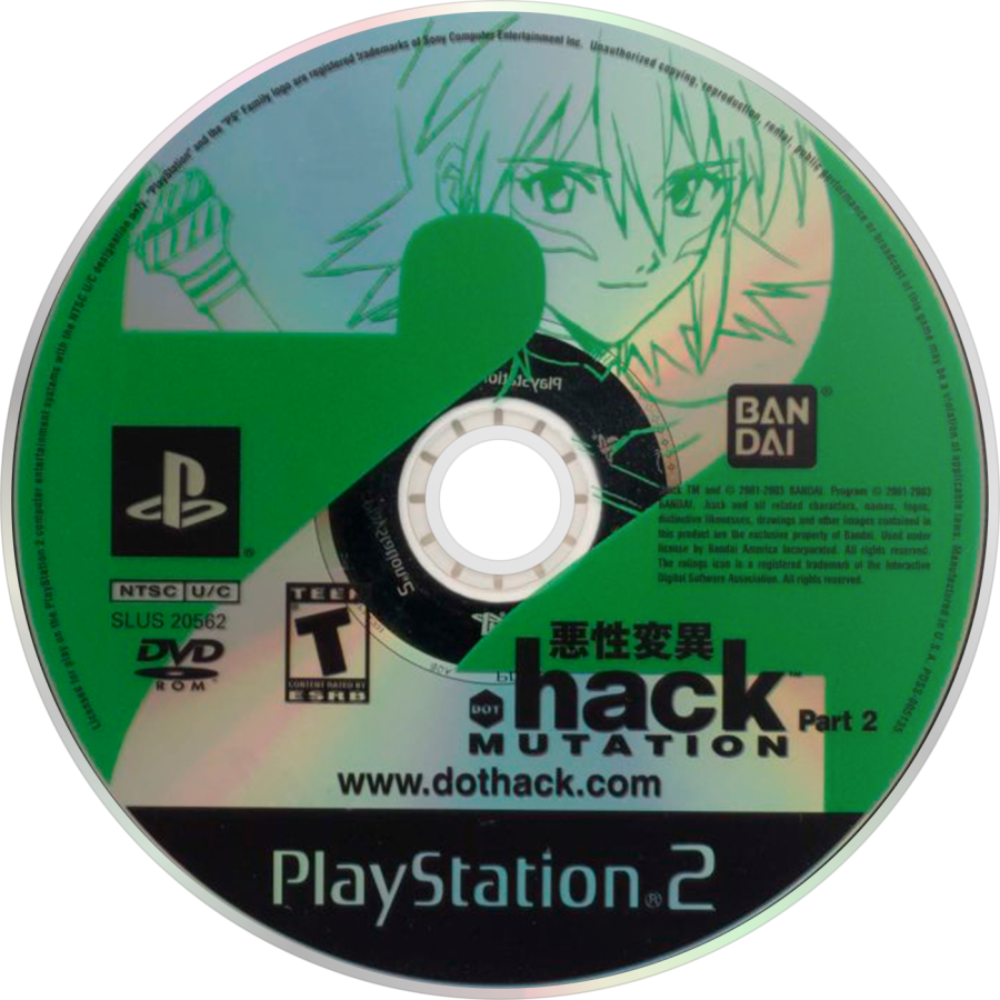 .hack//Mutation for PlayStation 2 (PS2) at Gamers INC, featuring the second chapter of the epic .hack tetralogy where you continue Kite’s journey through "The World" to save his friend Orca, with enhanced real-time combat, data draining mechanics, and the included Liminality Vol. 2 DVD for an immersive multi-media RPG experience game disc