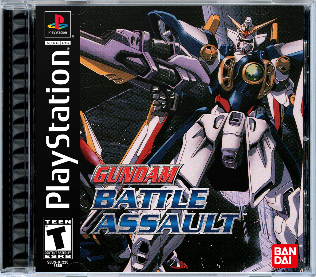 Gundam Battle Assault PS1 PlayStation 1 fighting game mech combat anime robot battles arcade style gameplay retro video game cover art