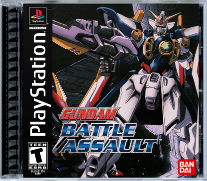 Gundam Battle Assault PS1 PlayStation 1 fighting game mech combat anime robot battles arcade style gameplay retro video game cover art