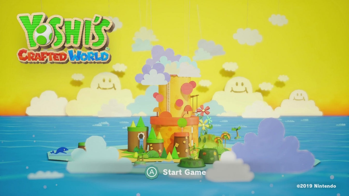 Yoshi's Crafted World title screen for Nintendo Switch (NS) video game