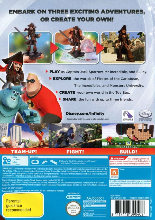 Disney Infinity back cover art for Nintendo Wii U (WiiU) video game