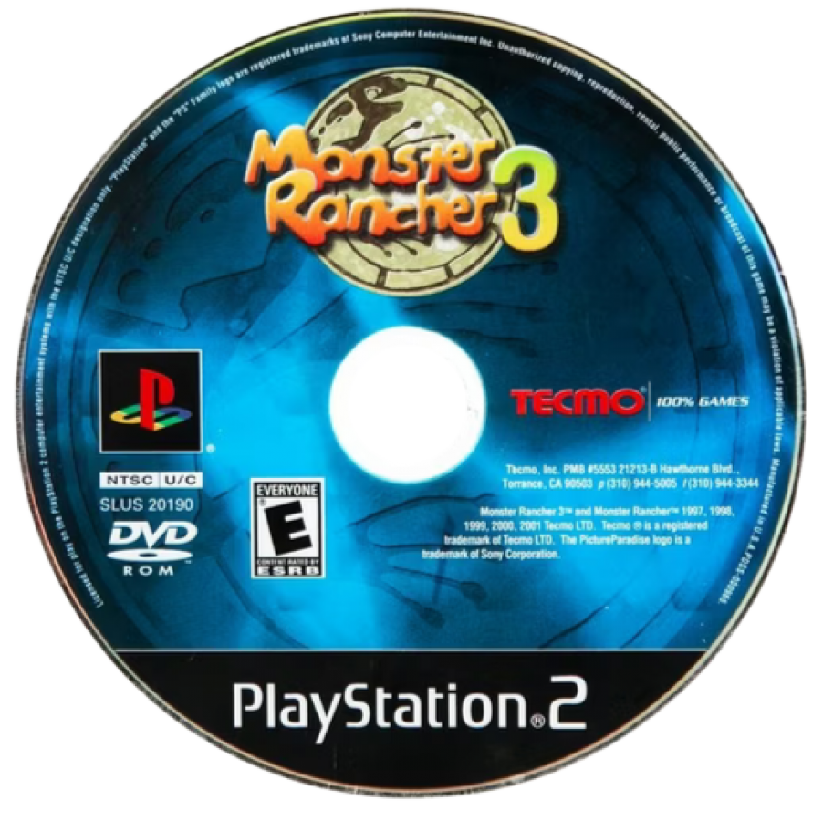 Monster Rancher 3 PlayStation 2 (PS2) monster breeding RPG video game disc