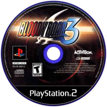 Bloody Roar 3 for PlayStation 2 with 3D fighting and beast transformation theme disc