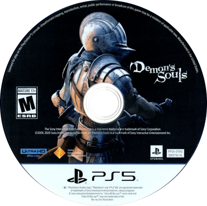 Demon’s Souls for PS5 featuring remastered dark fantasy action RPG gameplay and challenging boss battles disc