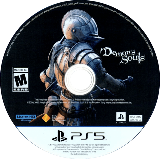Demon’s Souls for PS5 featuring remastered dark fantasy action RPG gameplay and challenging boss battles disc