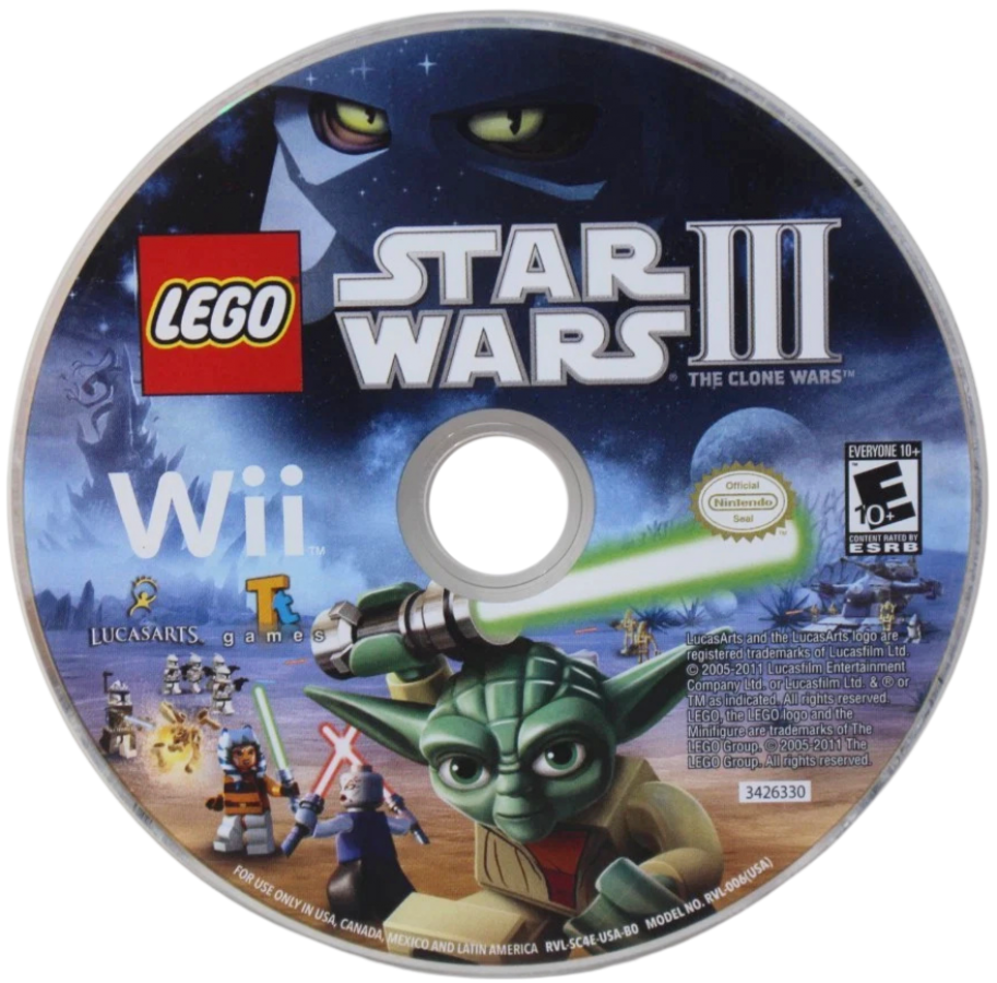 LEGO Star Wars III: The Clone Wars disc for Nintendo Wii (Wii) video game