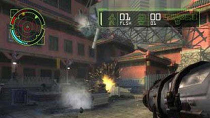 Project Snowblind PS2 PlayStation 2 first person shooter sci fi action game cybernetic combat futuristic warfare stealth and gunplay retro video game gameplay
