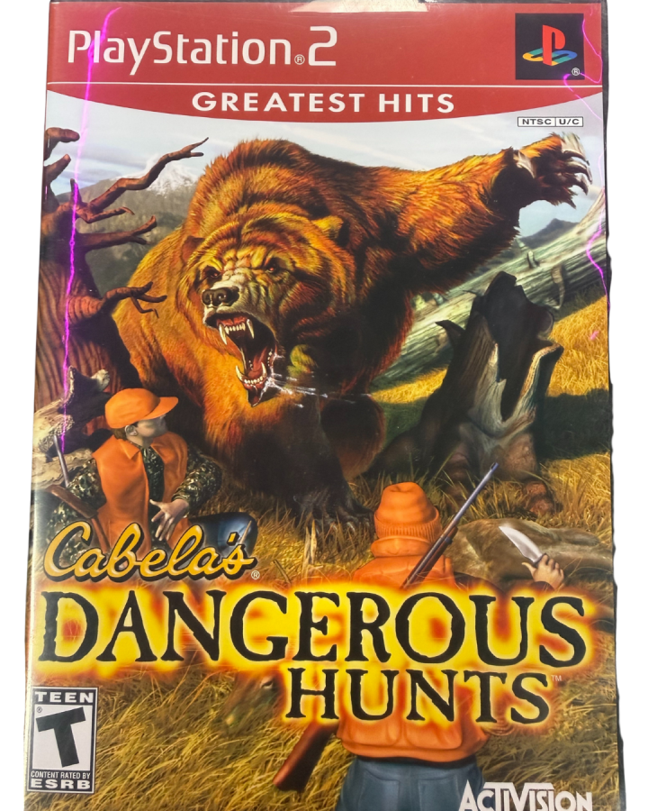 Cabela’s Dangerous Hunts Greatest Hits PlayStation 2 PS2 video game, hunting simulation, big game tracking and shooting, outdoor sports console title cover art