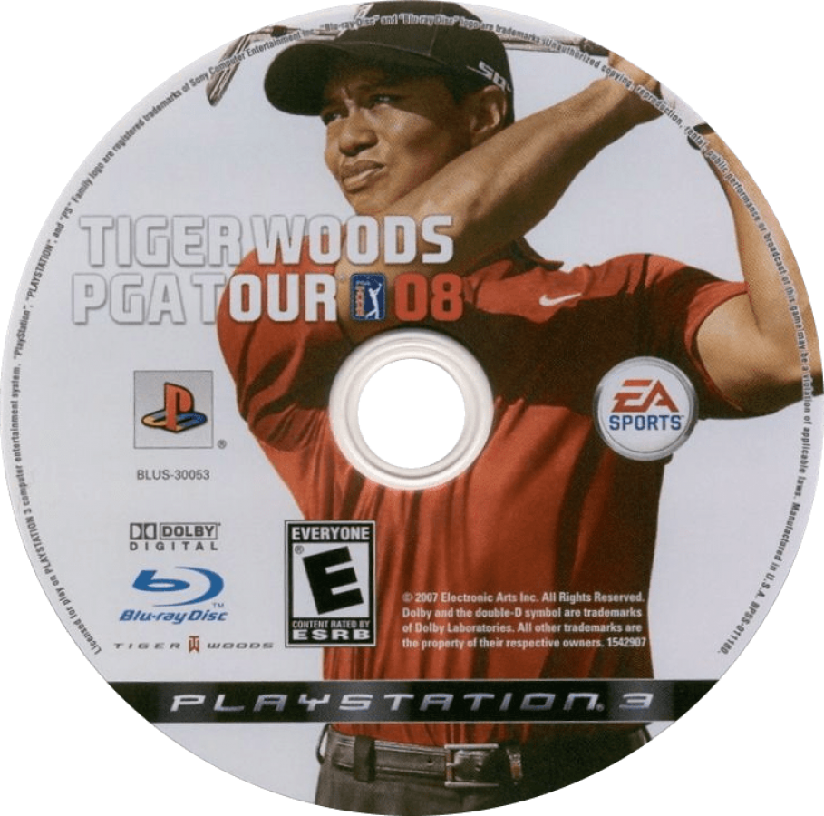 Tiger Woods PGA Tour 08 disc t for PlayStation 3 (PS3) video game