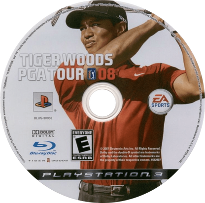 Tiger Woods PGA Tour 08 disc t for PlayStation 3 (PS3) video game