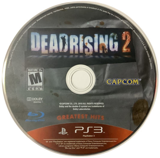 Dead Rising 2 Greatest Hits retro PlayStation 3 video game Dead Rising zombie survival horror action open world combat multiplayer console title PlayStation 3 release disc