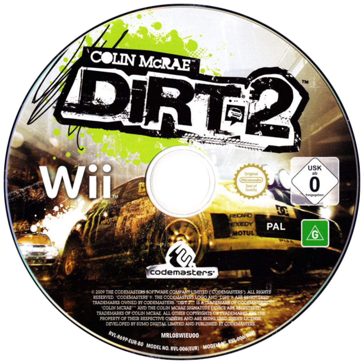 DiRT 2 for Wii off road racing video game featuring rally style tracks dynamic terrain arcade inspired handling competitive events and immersive Codemasters motorsports experience disc