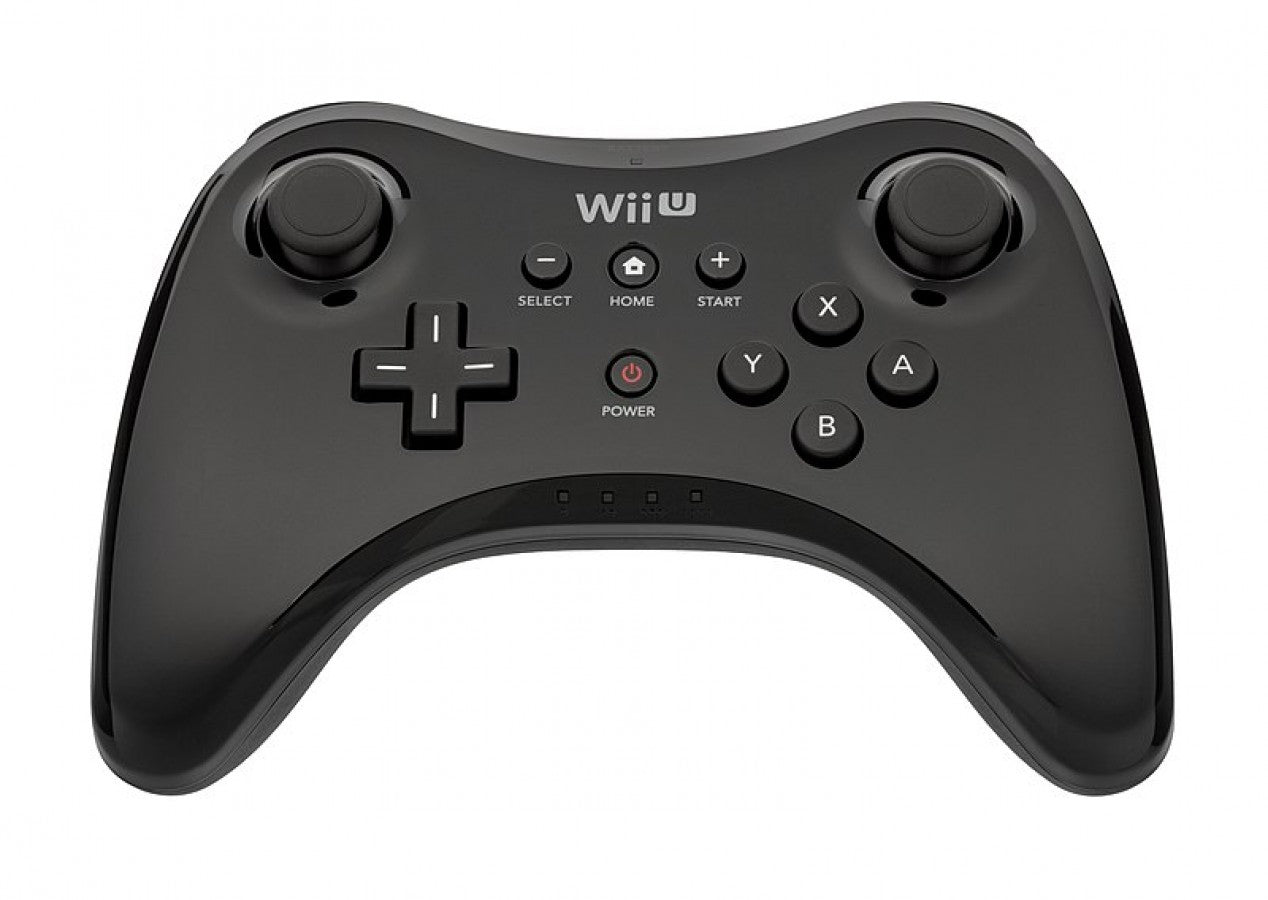 Black Wii U Pro Controller wireless Nintendo gaming accessory retro video game controller