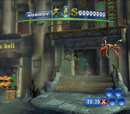 Shark Tale Greatest Hits PlayStation 2 PS2 for action adventure video game fans featuring characters from the Shark Tale movie underwater exploration arcade style gameplay mini games racing challenges platforming action colorful ocean environments and classic DreamWorks animated adventure collectible gaming appeal gameplay