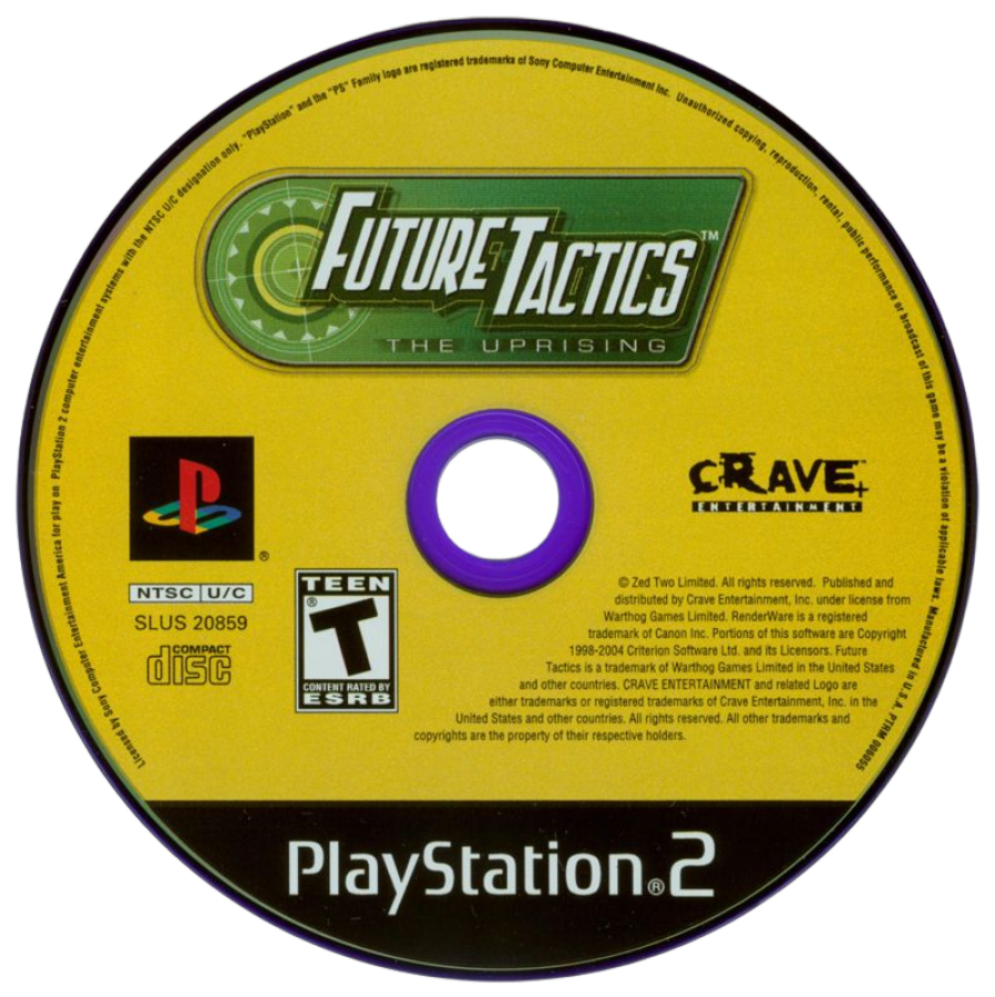 Future Tactics: The Uprising disc for PlayStation 2 (PS2) turn-based tactical sci-fi action video game