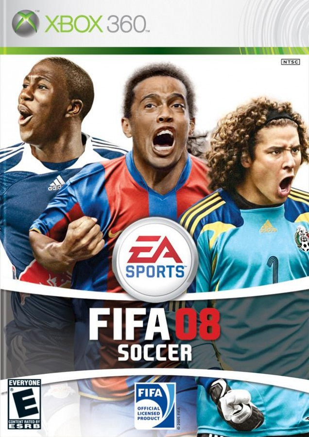 FIFA 08 Soccer cover art for Xbox 360 (X360) sports soccer video game
