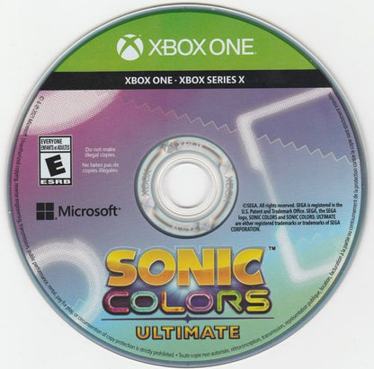 Sonic Colors: Ultimate – Xbox One (XONE) disc for action-platformer video game