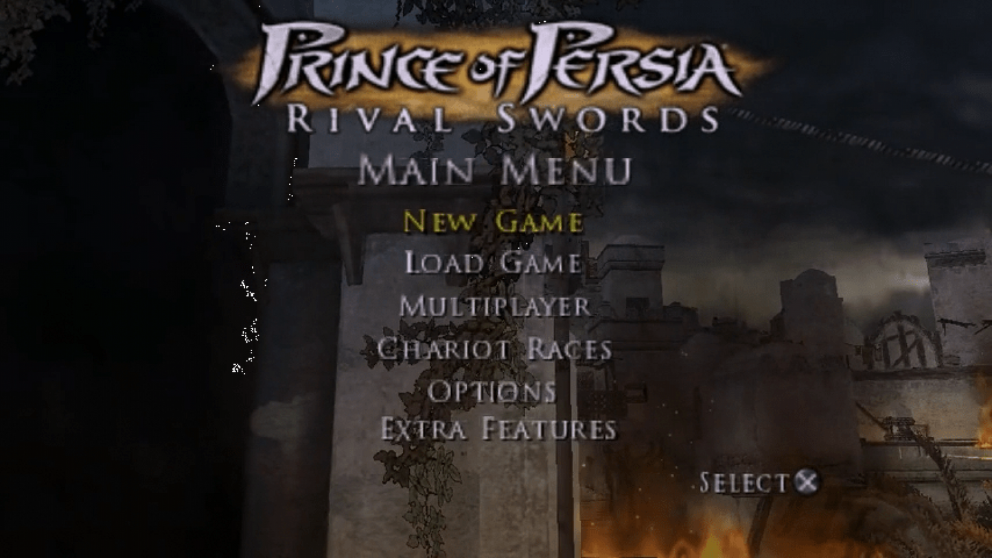 Prince of Persia: Rival Swords main menu for PlayStation Portable (PSP) action-adventure game