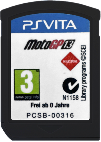 MotoGP 13 PAL Import retro PS Vita video game MotoGP motorcycle racing sports simulation realistic bike racing championship gameplay handheld console title PlayStation Vita release cartridge