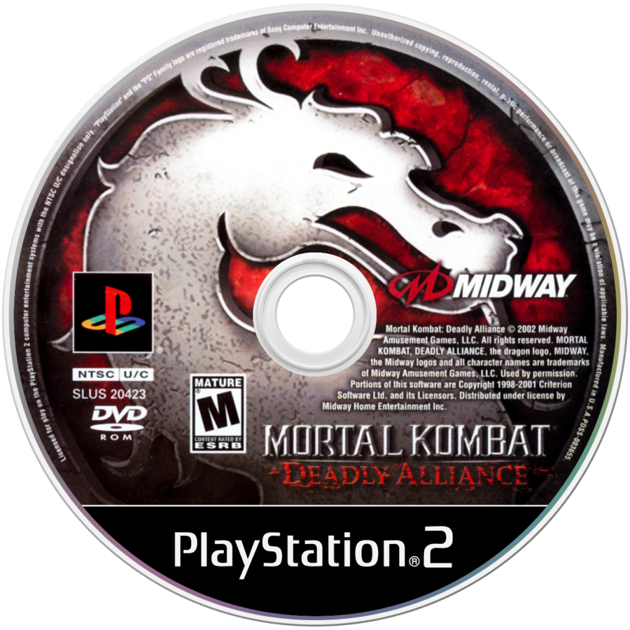 Mortal Kombat Deadly Alliance PlayStation 2 (PS2) fighting video game disc