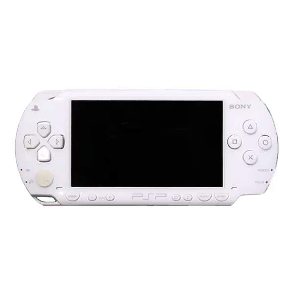 PlayStation Portable 2000 Console PSP 2000 Ceramic White JPN Import Region Free Japanese import handheld gaming system featuring portable PlayStation gaming UMD game support memory stick storage widescreen LCD display built-in controls region free compatibility scratch and scuff condition classic Sony handheld hardware and collectible gaming appeal