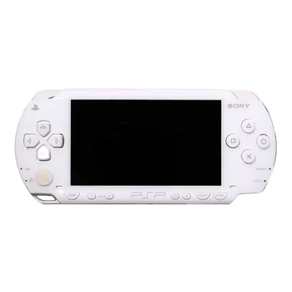 PlayStation Portable 2000 Console PSP 2000 Ceramic White JPN Import Region Free Japanese import handheld gaming system featuring portable PlayStation gaming UMD game support memory stick storage widescreen LCD display built-in controls region free compatibility scratch and scuff condition classic Sony handheld hardware and collectible gaming appeal