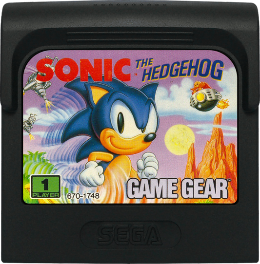 Sonic the Hedgehog cartridge game art for Sega Game Gear (GG) video game