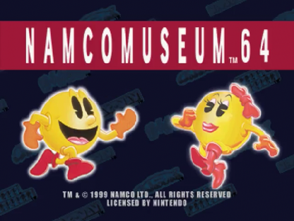 Namco Museum 64 title screen for Nintendo 64 N64 video game