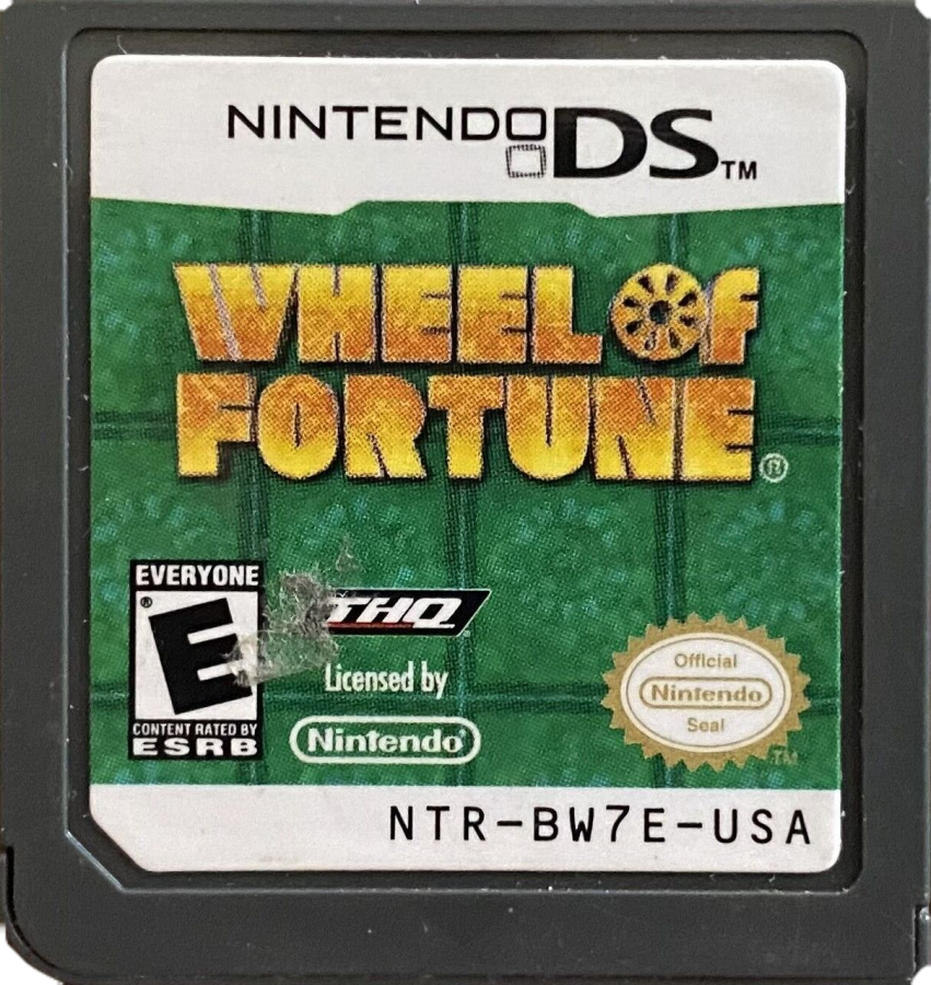 Wheel of Fortune for Nintendo DS with classic TV game show puzzle-solving theme cartridge