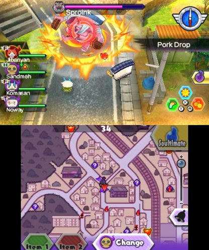 Yo-Kai Watch Blasters: White Dog Squad gameplay for Nintendo 3DS (3DS) role-playing action video game
