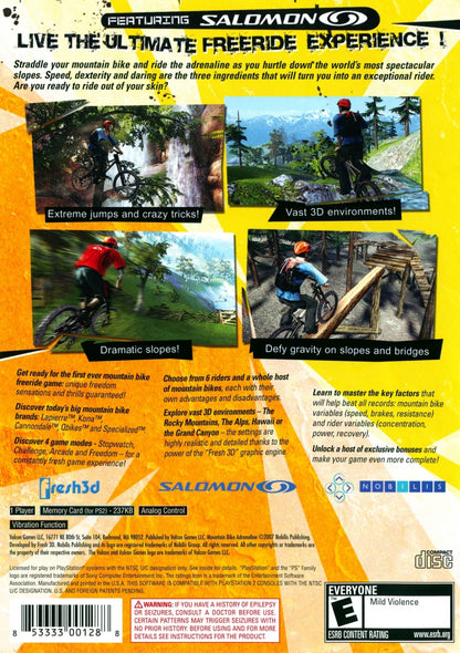 Mountain Bike Adrenaline – PlayStation 2 (PS2) mountain biking racing video game back of case