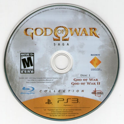 God of War: Saga Collection disc for PlayStation 3 (PS3) video game