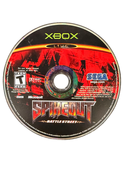 Spikeout Battle Street Xbox retro video game arcade fighting action featuring intense street battles martial arts combat multiple characters fast paced gameplay challenging enemies classic arcade style action Xbox gaming experience collectible game collection appeal top of disc