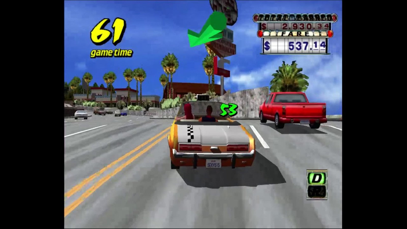 Crazy Taxi PlayStation 2 arcade-style driving video game Sega fast-paced passenger delivery open-world city environment licensed punk alternative soundtrack insane stunts time-based scoring Crazy Box challenge modes original arcade port gameplay screenshot
