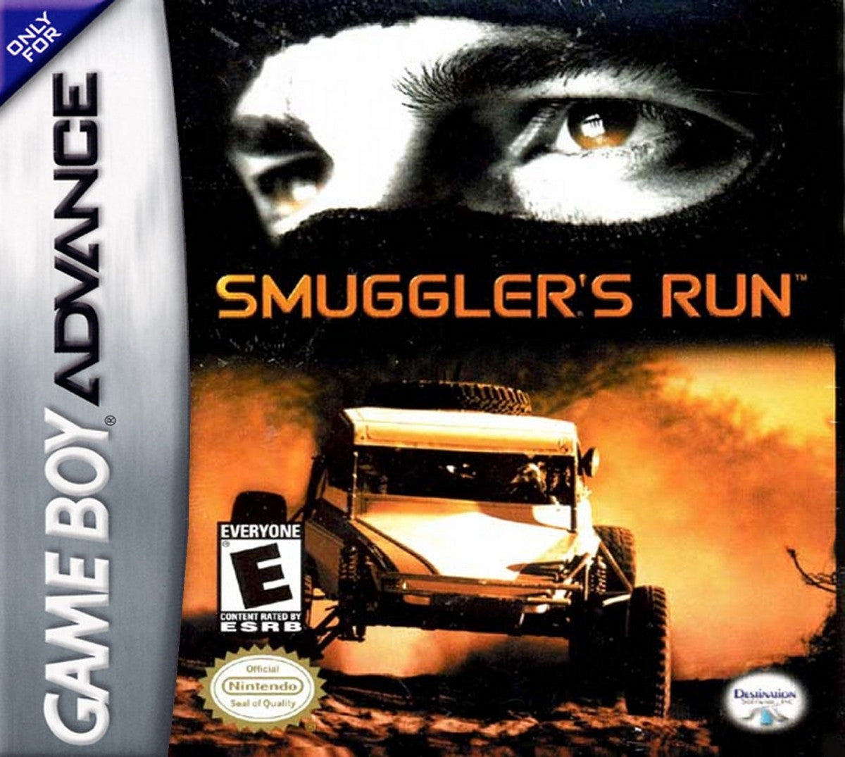 Smuggler's Run Nintendo Game Boy Advance GBA for racing action retro video game fans featuring off road driving vehicle missions high speed chases rugged environments challenging objectives classic handheld gaming collectible gaming appeal front cover art
