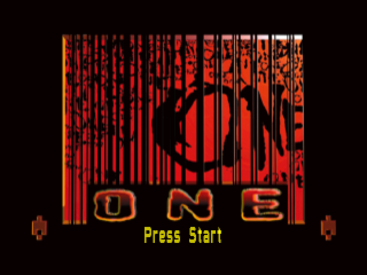 One retro sci-fi action platform shooter game for PlayStation 1 (PS1) title screen
