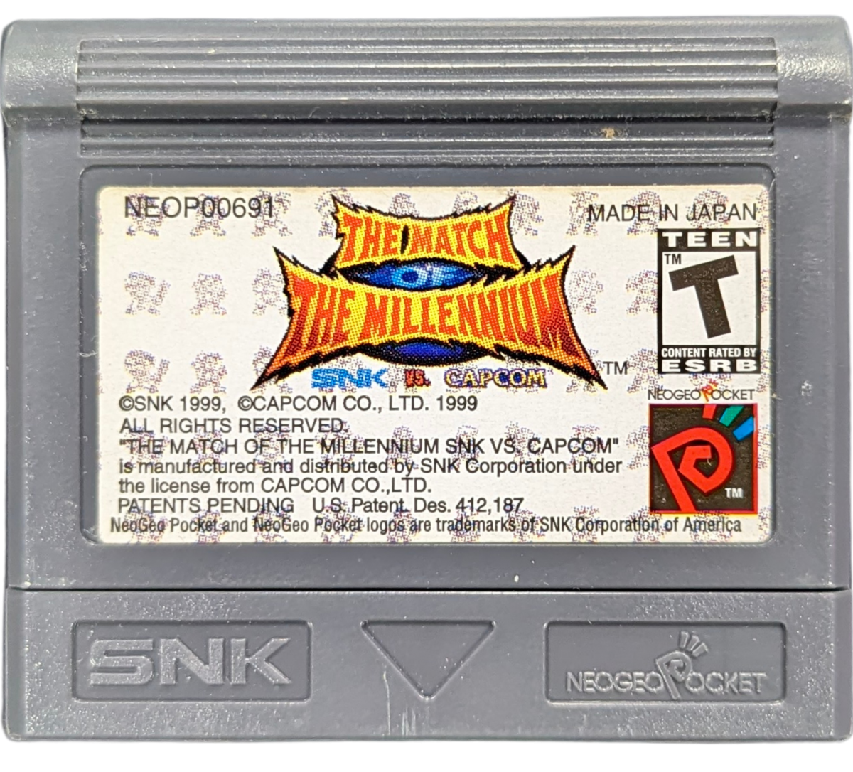 SNK vs. Capcom: Match of the Millennium [CIB] for Neo Geo Pocket Color (NGP) featuring a packed portable 2D fighter with iconic characters from both companies and tight responsive combat; choose solo or tag modes pull off specials and enjoy a complete in box crossover classic cartridge
