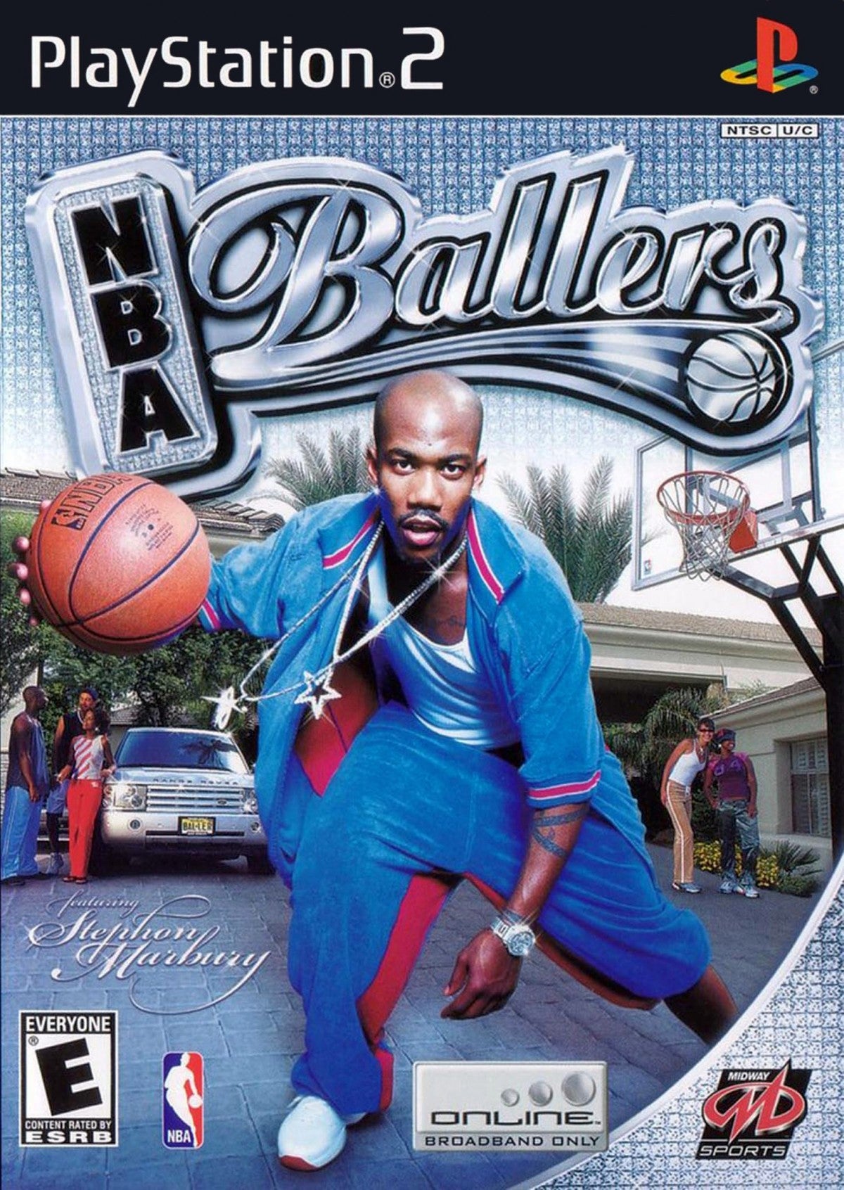 NBA Ballers PlayStation 2 PS2 for retro video game enthusiasts featuring arcade style basketball gameplay one on one streetball action authentic NBA players flashy trick moves competitive multiplayer challenges and collectible gaming appeal cover art