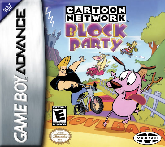 Cartoon Network: Block Party for Game Boy Advance – party mini-game collection cartridge featuring characters from Ed, Edd n Eddy, Johnny Bravo, Courage the Cowardly Dog, and Codename: Kids Next Door front cover 