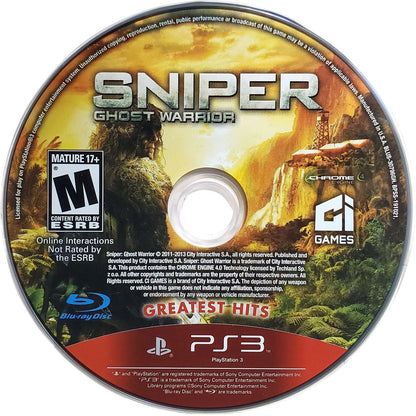 Sniper: Ghost Warrior disc art for PlayStation 3 (PS3) video game